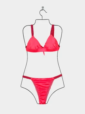 Beaded Neon Bikini Pink