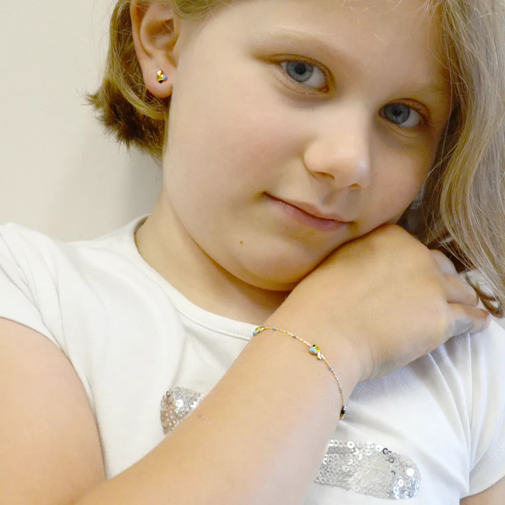 Orecchini da bambina API in oro e smalti