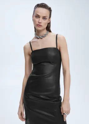 Vestito spallini pelle